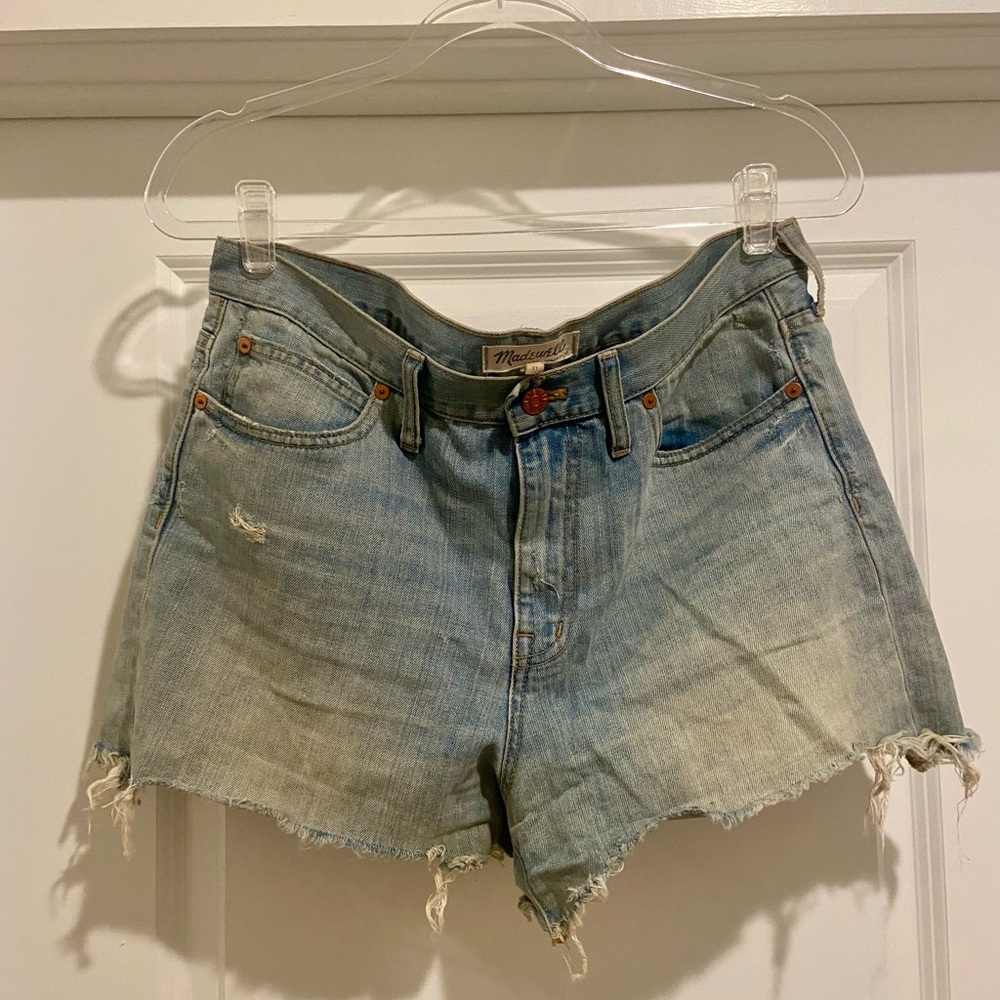 Madewell Light Blue Distressed Jean Shorts